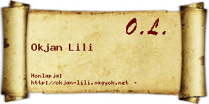 Okjan Lili névjegykártya